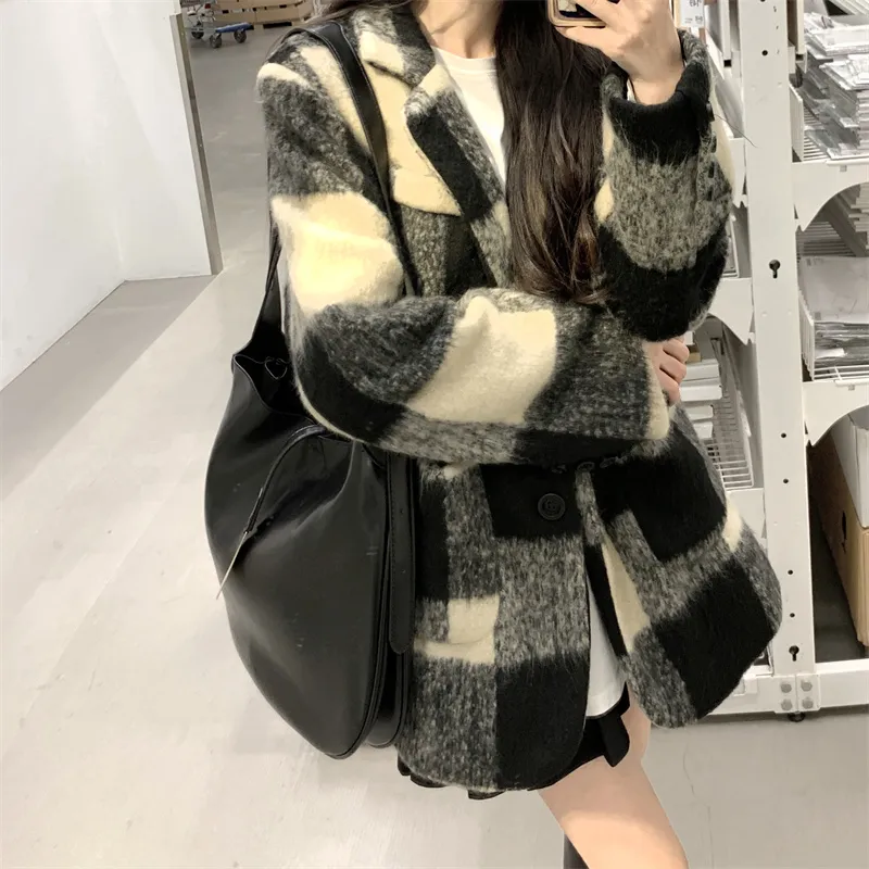 DATIANXIN Coats Women's Black Gray Color-2