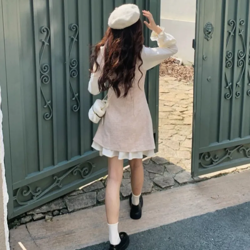 TASTILY Long Sleeved Dresses Women's Pink-7