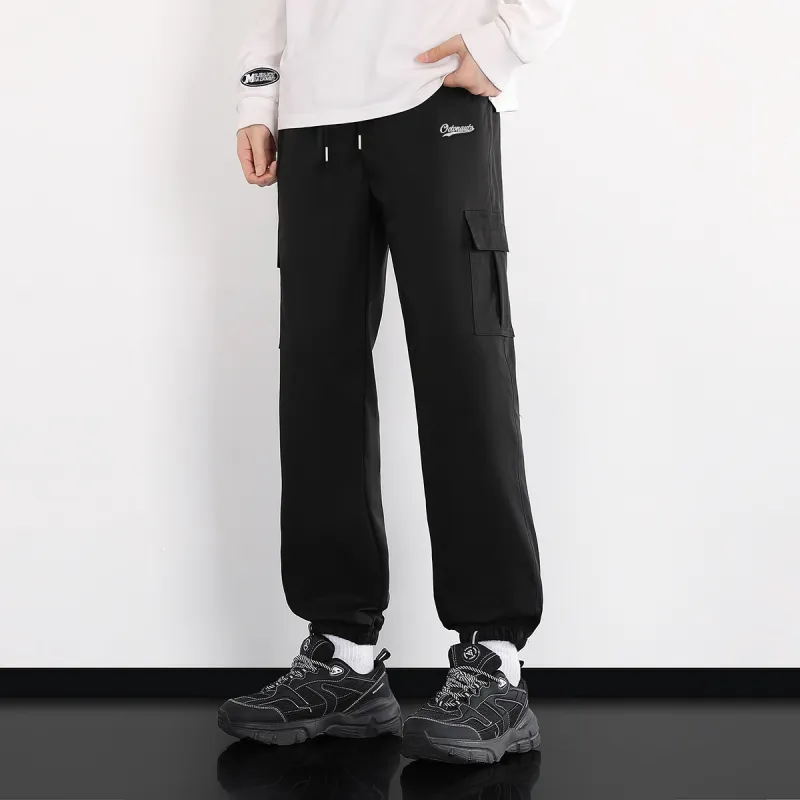Small Columns Under The Sea Cargo Pants Unisex Black-3