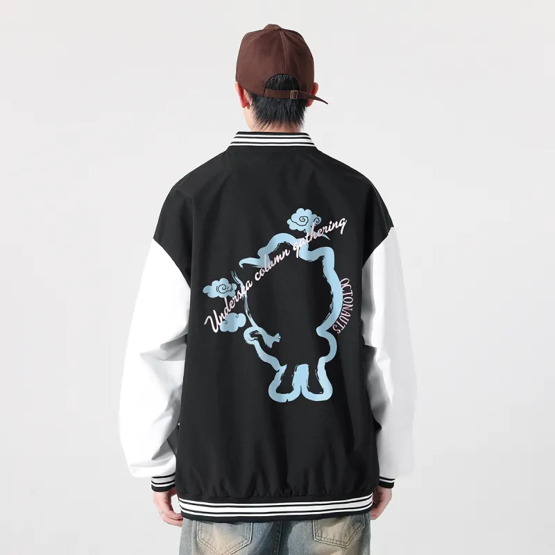 Small Columns Under The Sea Baseball Jacket Unisex-3