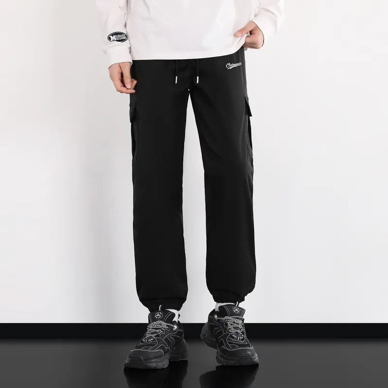 Small Columns Under The Sea Cargo Pants Unisex Black-4