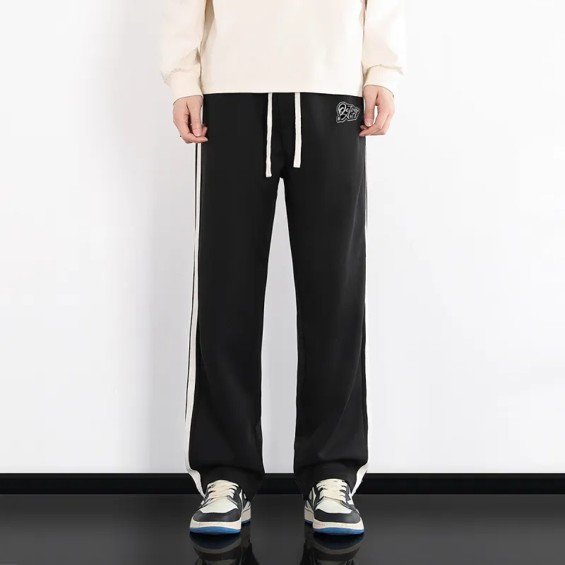 Small Columns Under The Sea Casual Pants Unisex Black-3