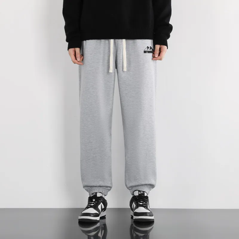 Small Columns Under The Sea Casual Pants Unisex Gray-7