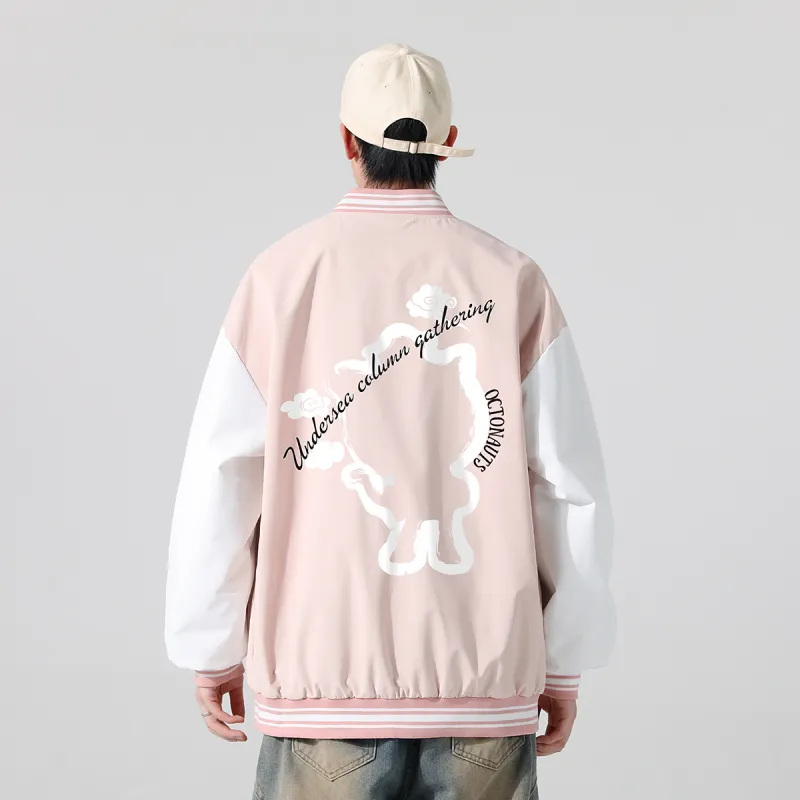 Small Columns Under The Sea Baseball Jacket Unisex-11