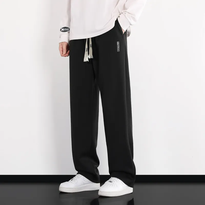 Small Columns Under The Sea Casual Pants Unisex Black-10