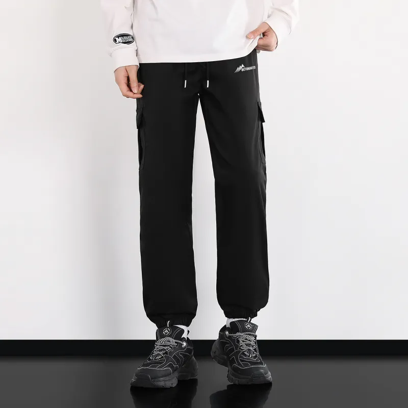 Small Columns Under The Sea Cargo Pants Unisex Black-3