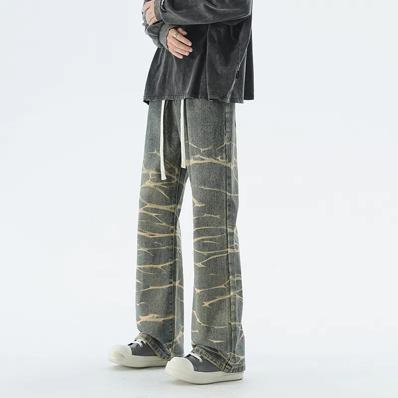 Small Columns Under The Sea Jeans Unisex Nostalgic Blue-7