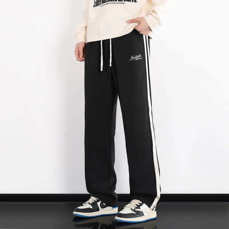 Small Columns Under The Sea Casual Pants Unisex Black-3