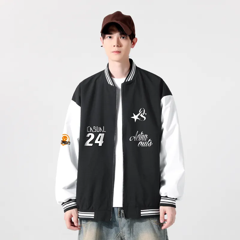 Small Columns Under The Sea Baseball Jacket Unisex-2