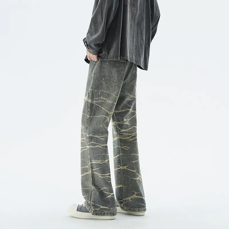 Small Columns Under The Sea Jeans Unisex Nostalgic Blue-9