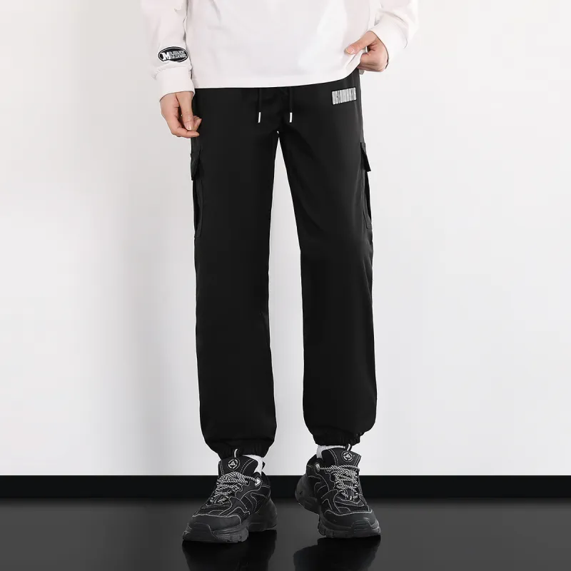 Small Columns Under The Sea Cargo Pants Unisex Black-3