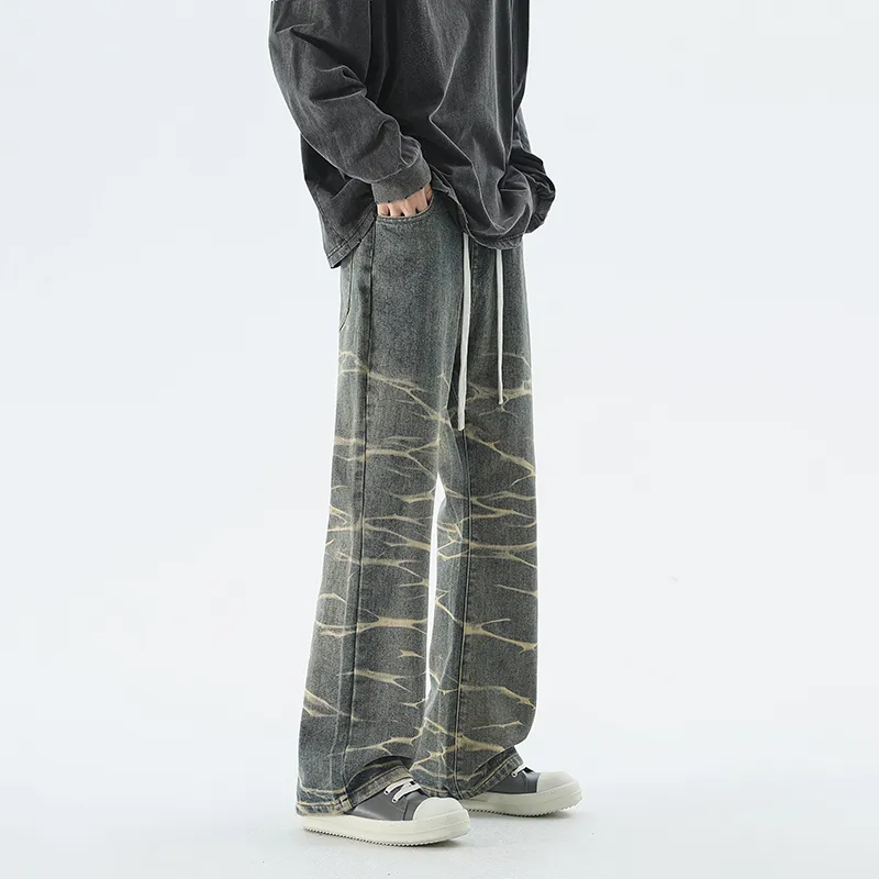 Small Columns Under The Sea Jeans Unisex Nostalgic Blue-8