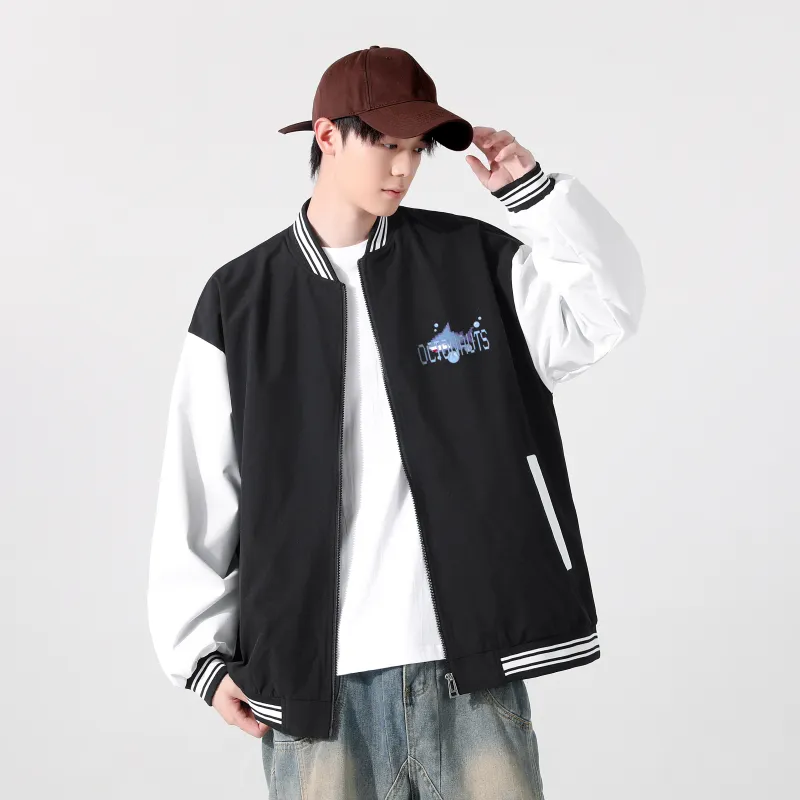 Small Columns Under The Sea Baseball Jacket Unisex-4