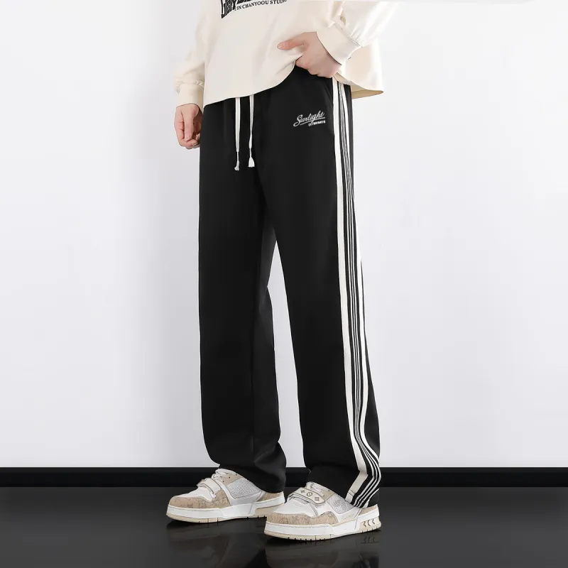 Small Columns Under The Sea Casual Pants Unisex Black-2