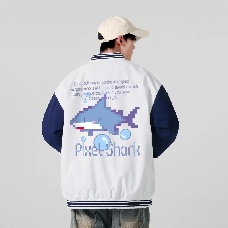 Small Columns Under The Sea Baseball Jacket Unisex-7