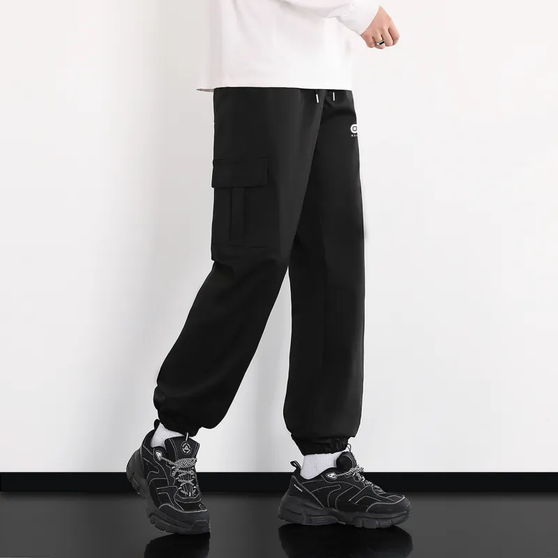 Small Columns Under The Sea Casual Pants Unisex Black-3