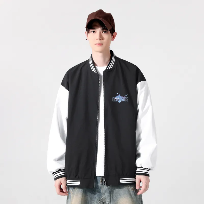 Small Columns Under The Sea Baseball Jacket Unisex-3