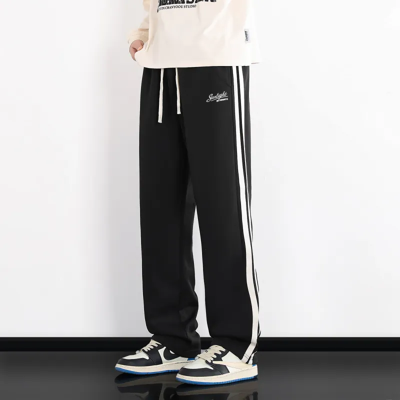 Small Columns Under The Sea Casual Pants Unisex Black-4