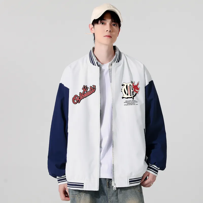 Small Columns Under The Sea Baseball Jacket Unisex-9