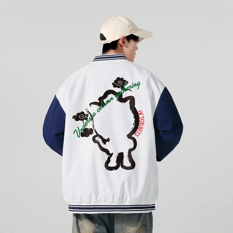 Small Columns Under The Sea Baseball Jacket Unisex-7