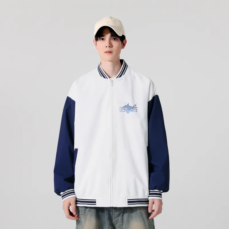 Small Columns Under The Sea Baseball Jacket Unisex-9