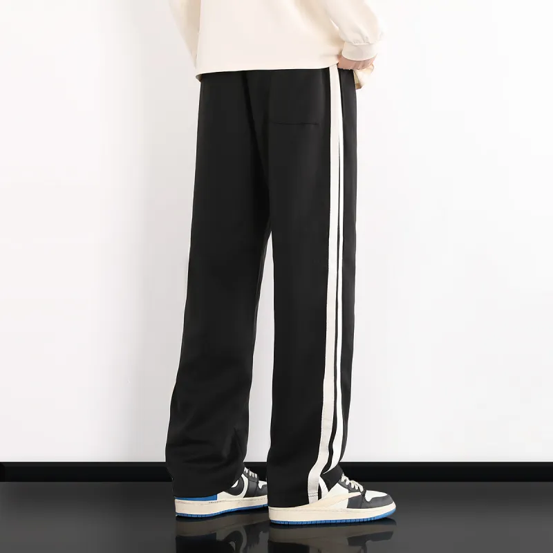 Small Columns Under The Sea Casual Pants Unisex Black-5