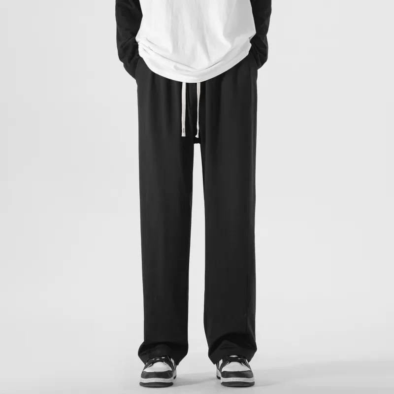 Small Columns Under The Sea Casual Pants Unisex Apricot-2