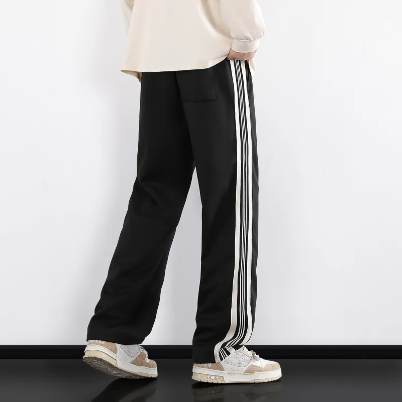 Small Columns Under The Sea Casual Pants Unisex Black-5