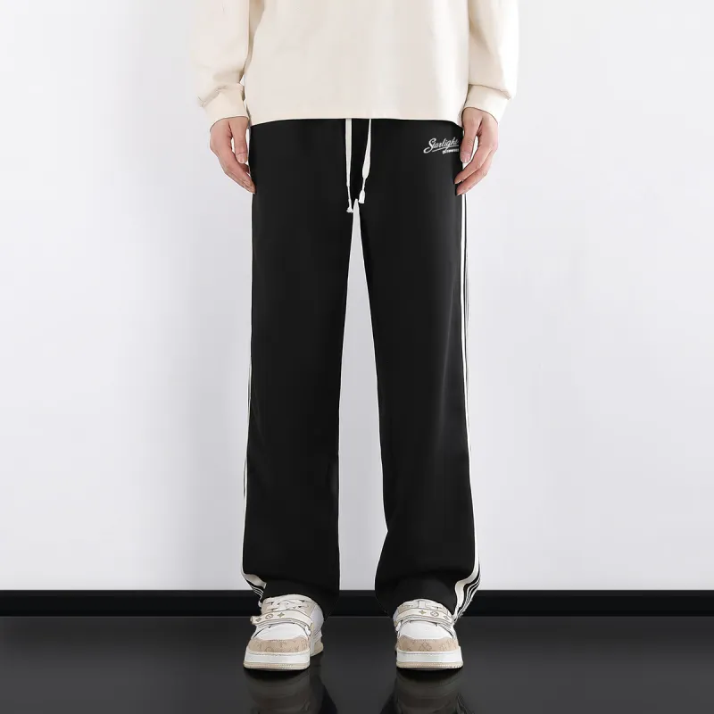 Small Columns Under The Sea Casual Pants Unisex Black-3