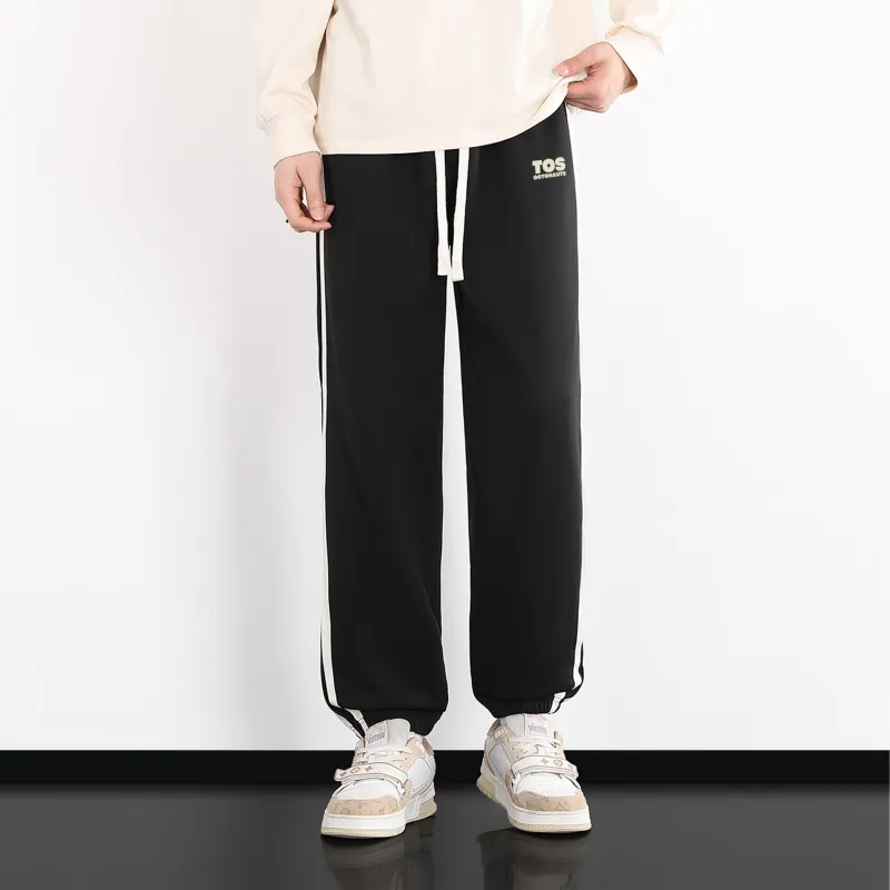 Small Columns Under The Sea Knitted Sweatpants Unisex Black-2