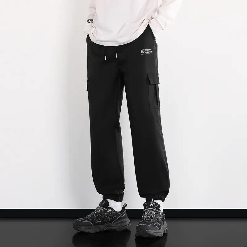 Small Columns Under The Sea Casual Pants Unisex Black-2
