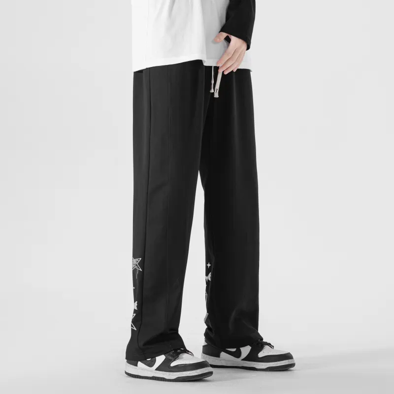 Small Columns Under The Sea Casual Pants Unisex Apricot-4