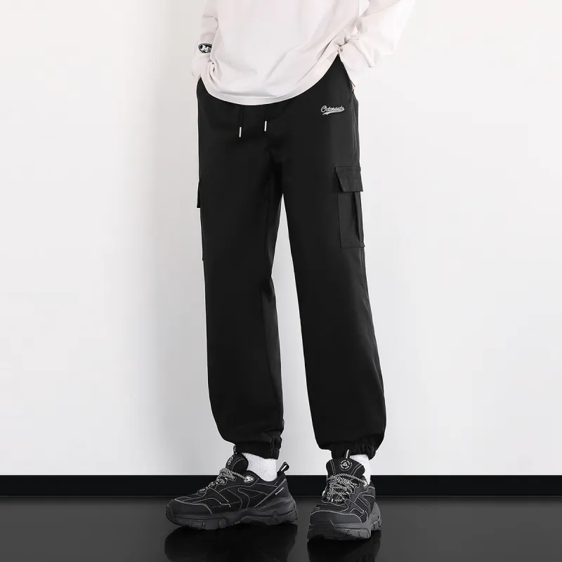 Small Columns Under The Sea Cargo Pants Unisex Black-2