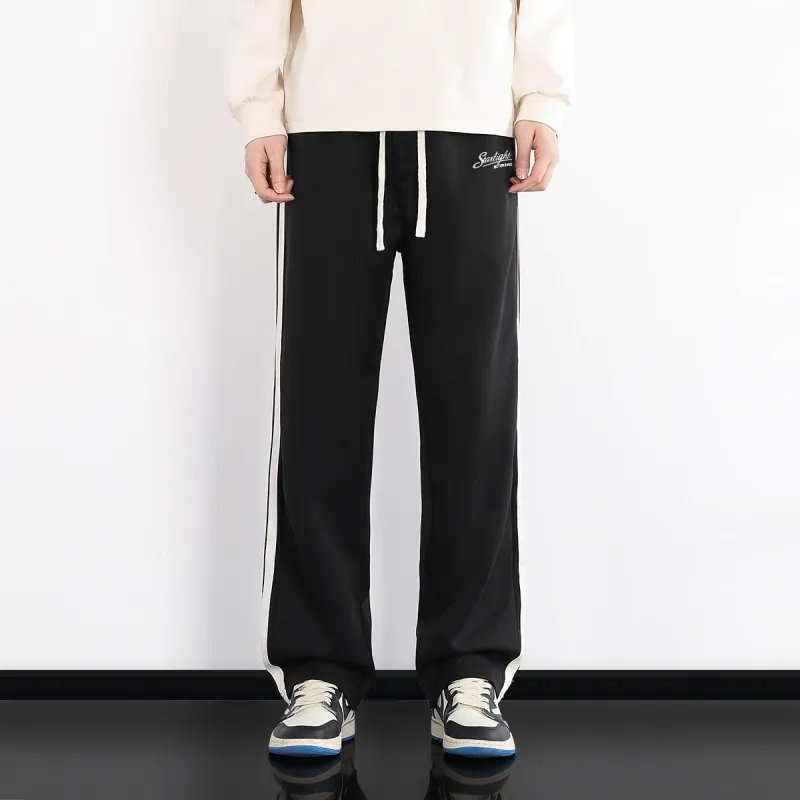 Small Columns Under The Sea Casual Pants Unisex Black-2