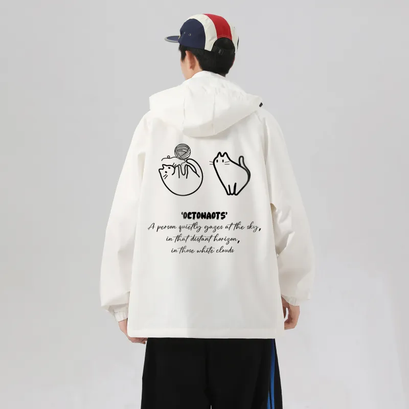 Small Columns Under The Sea Jackets Coats Unisex Black-5
