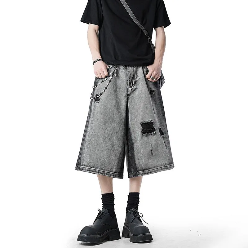 Glona Klio Denim Shorts Unisex Black Gray Color-1