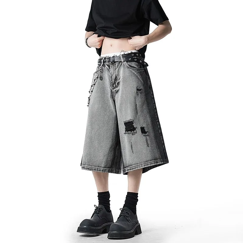 Glona Klio Denim Shorts Unisex Black Gray Color-2