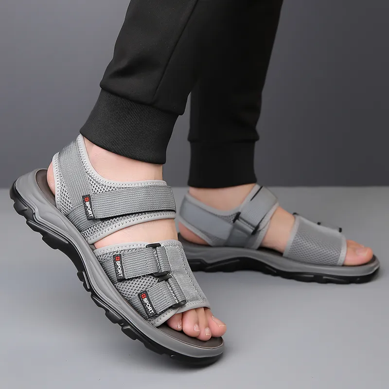 PAMATE Beach Sandals Men Gray/Black-7