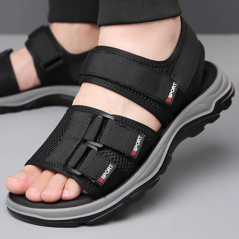 PAMATE Beach Sandals Men Gray/Black-16