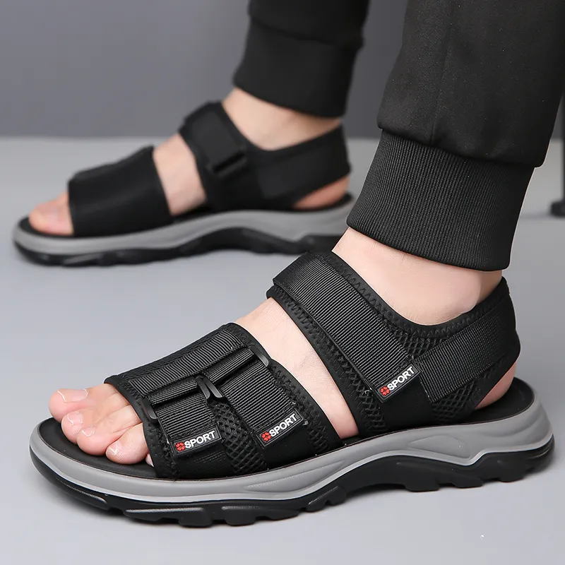 PAMATE Beach Sandals Men Gray/Black-17