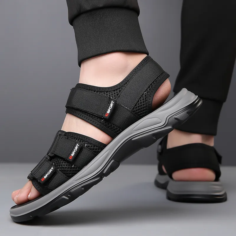 PAMATE Beach Sandals Men Gray/Black-20
