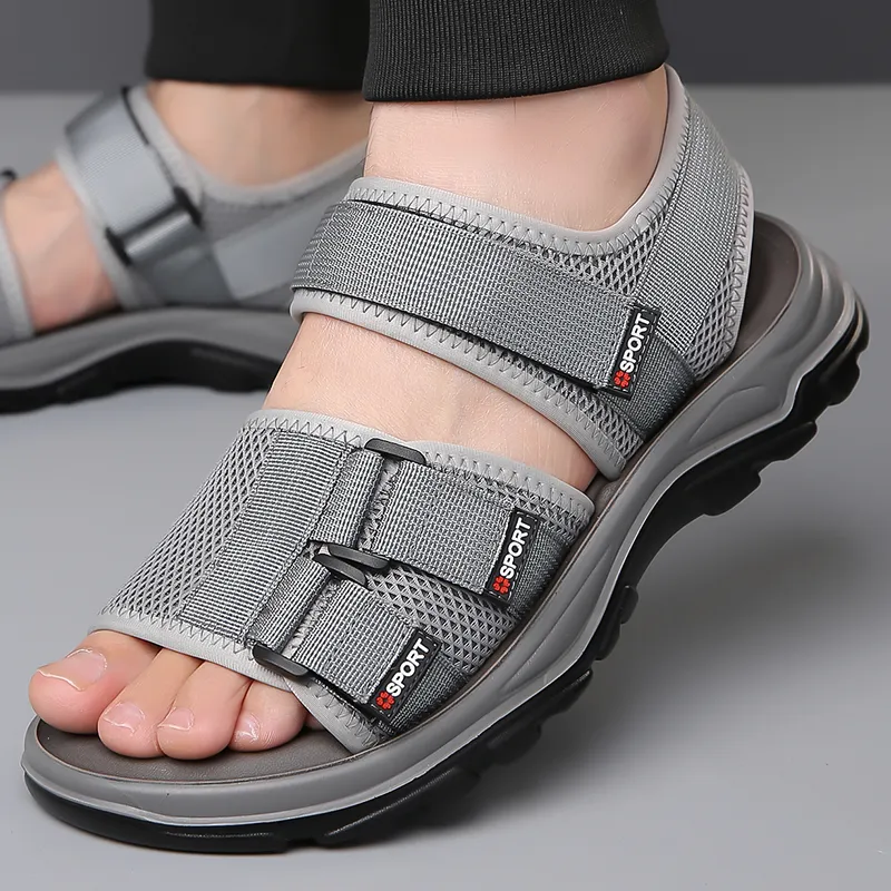 PAMATE Beach Sandals Men Gray/Black-5