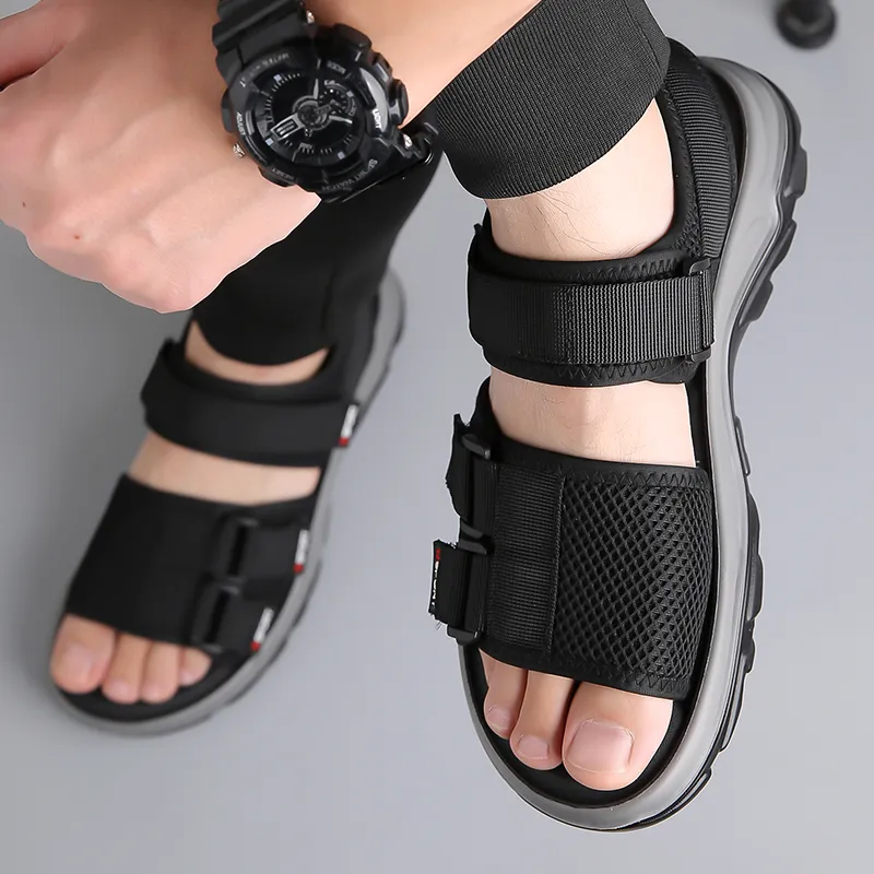 PAMATE Beach Sandals Men Gray/Black-19