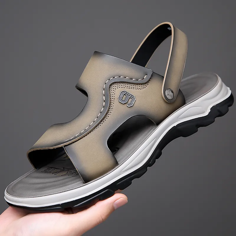 PAMATE Beach Sandals Men Brown/Gray-13