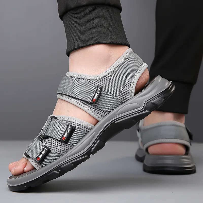 PAMATE Beach Sandals Men Gray/Black-9