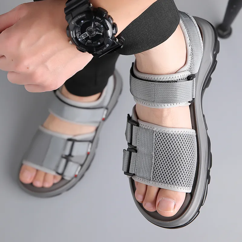 PAMATE Beach Sandals Men Gray/Black-8