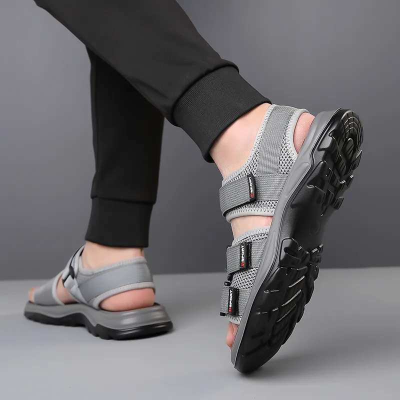 PAMATE Beach Sandals Men Gray/Black-10