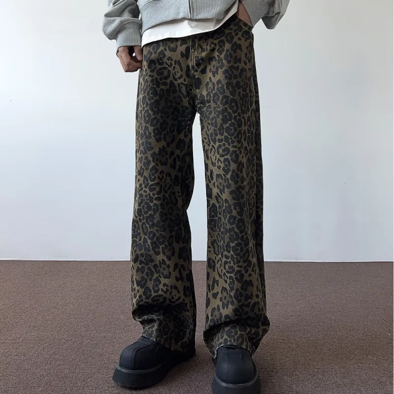 Chisportate Jeans Unisex Leopard Print-2