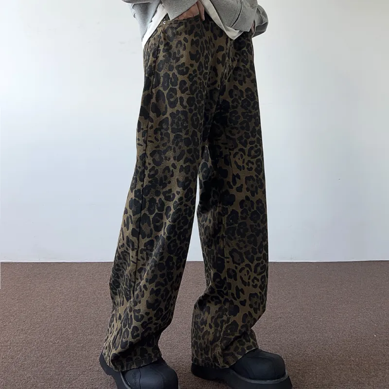 Chisportate Jeans Unisex Leopard Print-3