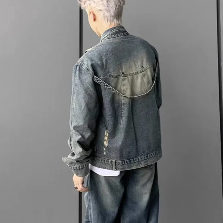 Chisportate Denim Jacket Unisex Vintage Blue-3
